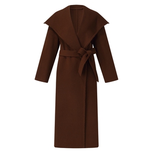 首降5折|歌莉娅羊毛羊绒大衣女2025新款冬季高级感双面呢长外套