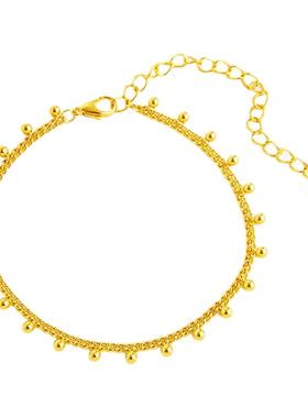 CAMIERY圆珠脚链女士2025新款潮性感轻奢小众精致纯欲不伤脚脚链