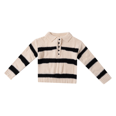 冬季宽松百搭条纹针织毛衣