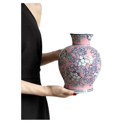 青花瓷复古陶瓷花瓶摆件客厅鲜花插花陶罐轻奢装饰品新中式花器小