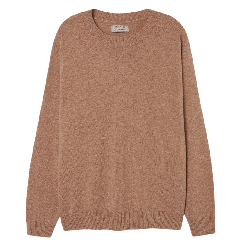 FALCONERI女士时尚经典百搭通勤长袖船领山羊绒毛衣针织衫DMLJ228