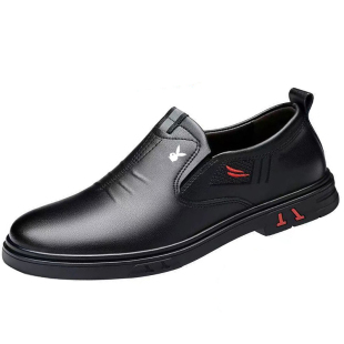 花花公子男鞋真皮商务休闲皮鞋男士透气软面韩版防滑正装爸爸鞋子