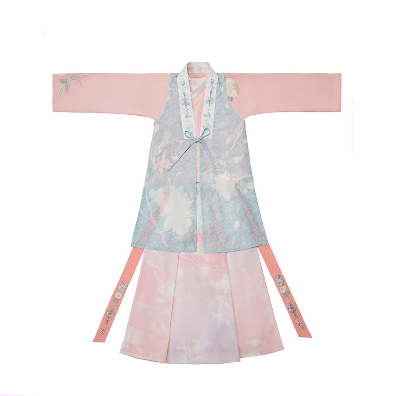 仙糖原创绣花中国风儿童古风汉服女童洋气超仙小童防掉袄裙瑾花开