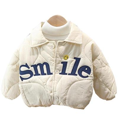 婴儿童字母笑脸加厚外套男女童