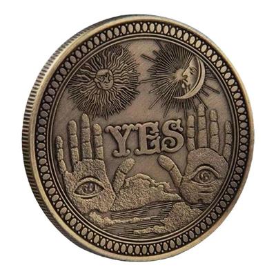 新款YES/NO手指决策币把玩立体浮雕太阳月亮天使骷髅决策硬币双面