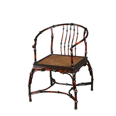 大漆筇竹家具围椅圈椅靠背竹椅子