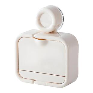 吸盘肥皂盒壁挂式免打孔置物架沥水盒家用香皂盒可翻盖的肥皂盒