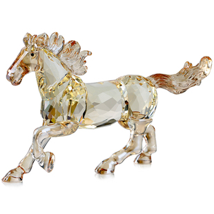 水晶马十二生肖吉祥物动物摆件桌面工艺品装饰品轻奢生日新年礼物
