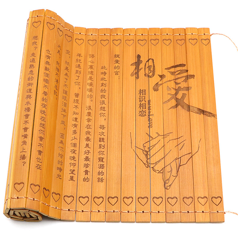 竹简情书礼品定制刻字照片定制送男女生情侣闺蜜生日礼物纪念礼品