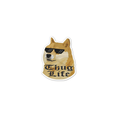 TLP反光车贴 THUG LIFE 匪帮生活秋田犬墨镜恶搞表情流行装饰贴纸