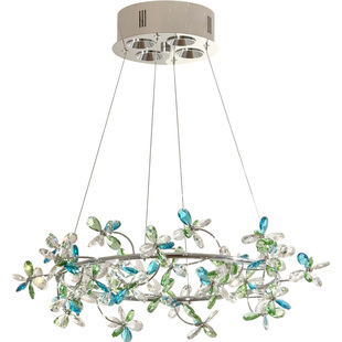 法式轻奢水晶吊灯温馨浪漫公主房卧室主灯高级感餐厅水晶花环灯具