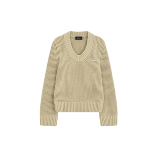 WE11DONE女士字母logoU领厚针织休闲简约毛衣