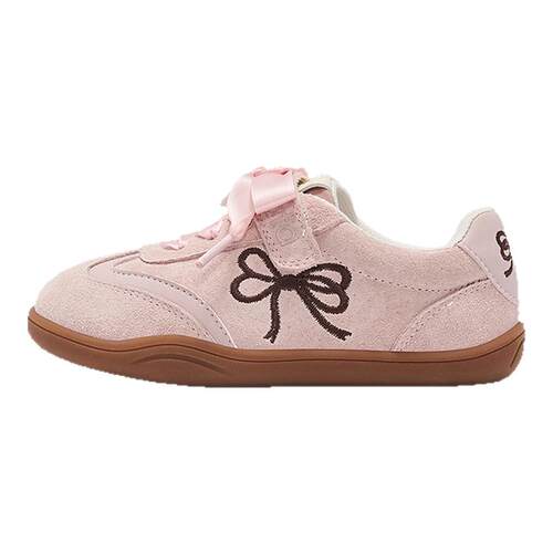 TATA童鞋儿童休闲板鞋2025秋季新款女童蝴蝶结德训鞋蕾丝风运动鞋