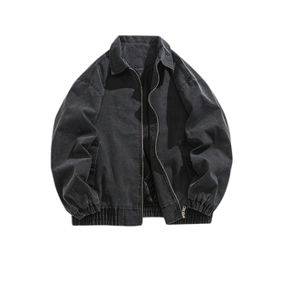 悟空有货潮牌美式做旧底特律工装翻领夹克男复古宽松小众潮流外套