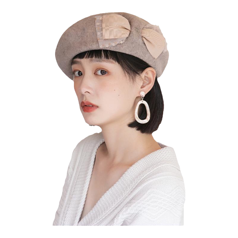 MauroPoli贝雷帽优雅女秋冬