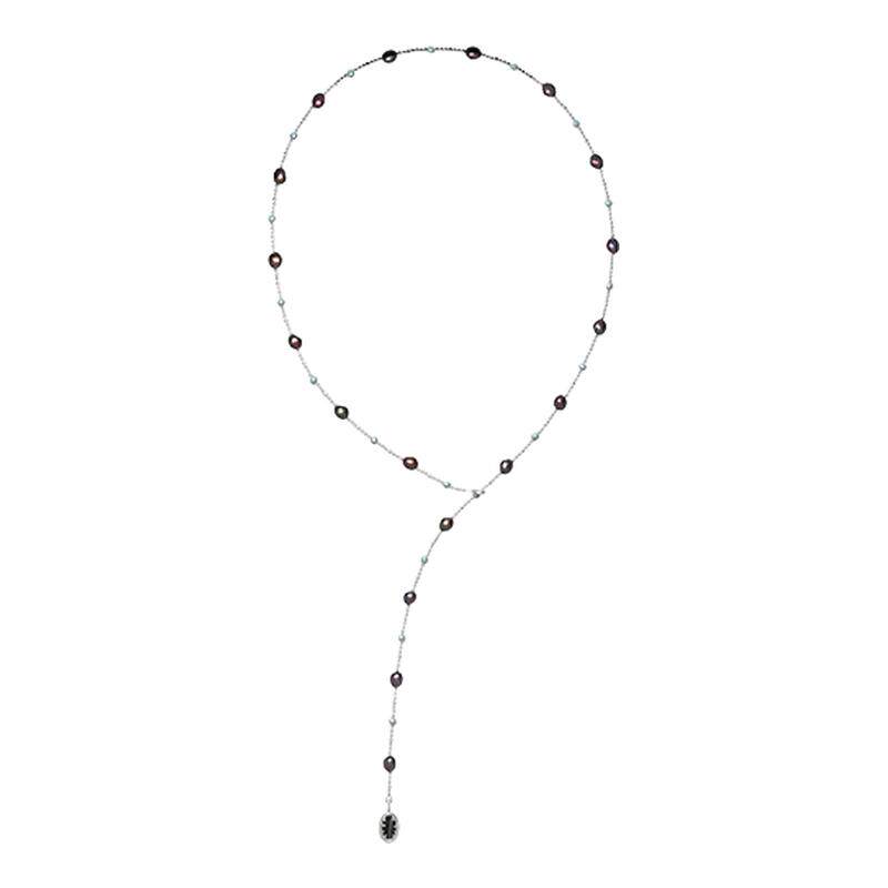 PEARLONA危险花园黑灰满天星巴洛克珍珠毛衣链项链刘忻马嘉祺同款