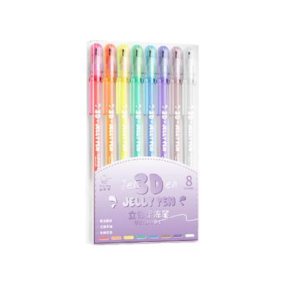 3D立体果冻笔彩色记号手账