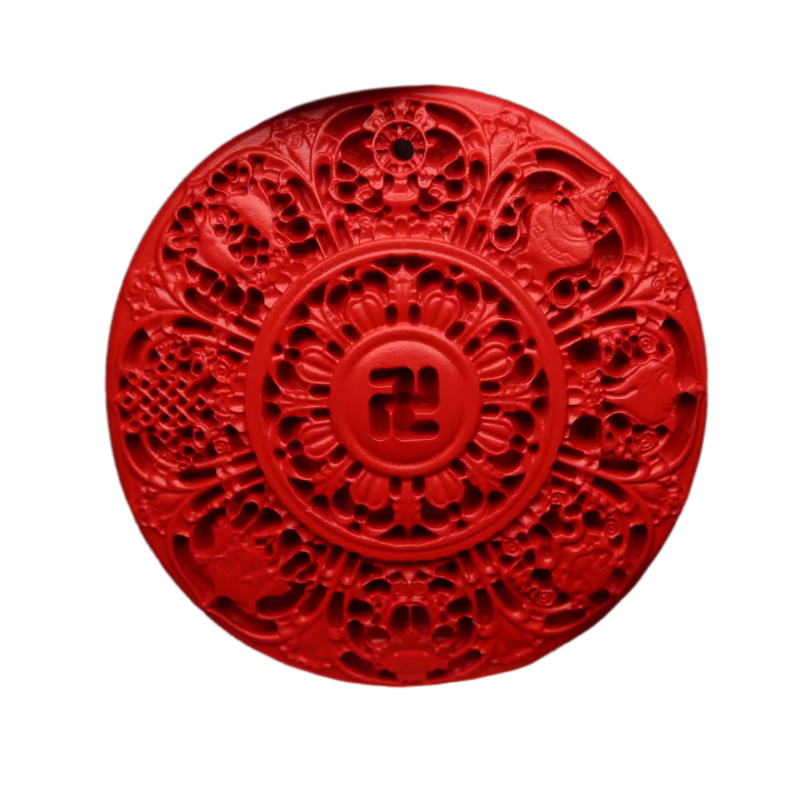 天然原矿朱砂万字八宝罗盘八大法器吊坠背云挂件饰品项链手串配件