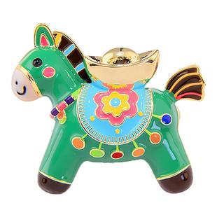 可爱彩色小马胸针女款轻奢高级感配大衣卡通可爱别针配饰2025新款