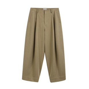 A DoOr 2色羊毛混纺加厚弯刀休闲裤秋冬 Susan 保暖中低腰长裤