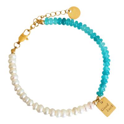 小众天然珍珠水晶GoodLuck手链女