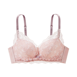 都市丽人小胸聚拢显大手掌杯不空杯透气蕾丝内衣女软支撑文胸罩