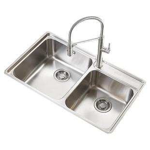 弗兰卡厨房304不锈钢水槽双槽BCX620-38洗菜盆洗碗池BCX620-3801A
