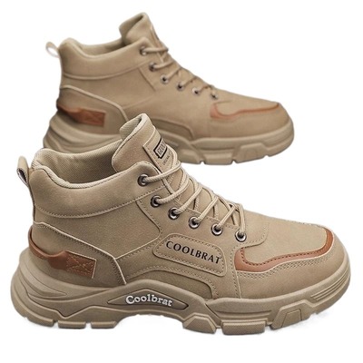 高帮男鞋冬季工地上班防滑耐磨工作劳保鞋男士休闲运动工装马丁靴