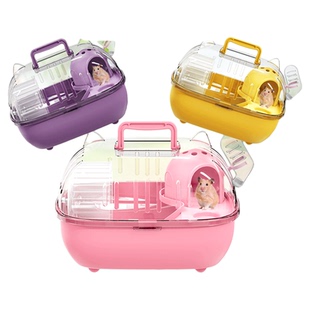 冠之亚小仓鼠笼子外出笼便携金丝熊小鼠笼豪华猫耳泡泡笼外带笼