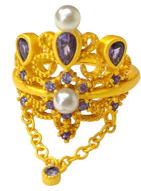 古法金中式高级感珍珠戒指女