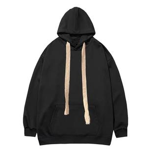 美式高街卫衣男连帽衫加绒oversize大码宽松秋冬潮流嘻哈春款外套