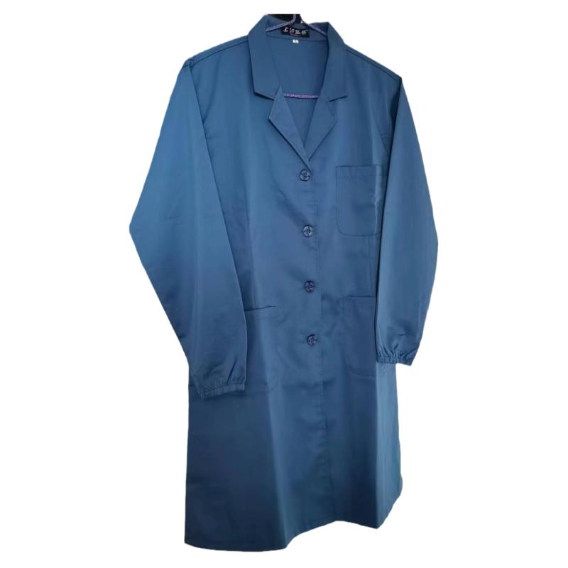 建超服饰秋季薄款天青蓝大褂长款工作服防尘服厂服实验服长袖男女