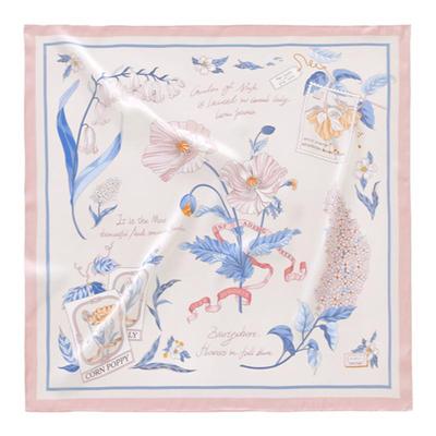 XINUO植物花卉女印花真丝丝巾