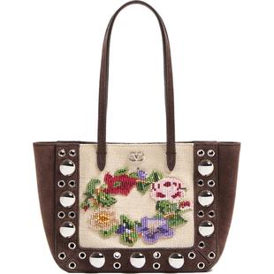 [礼物]华伦天奴VALENTINO女士 NELLCOTE绒面牛皮革手袋托特包