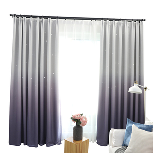双层窗帘简约现代遮光客厅落地窗公主风卧室飘窗清新韩式成品窗帘