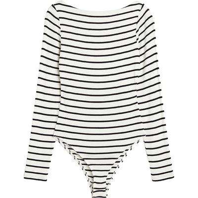 HM女士内衣连体衣秋季弹力优雅一字领连体衣1216651