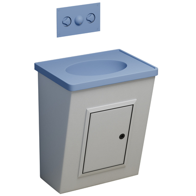 谈话室硅胶洗手盆一体软包浴室柜