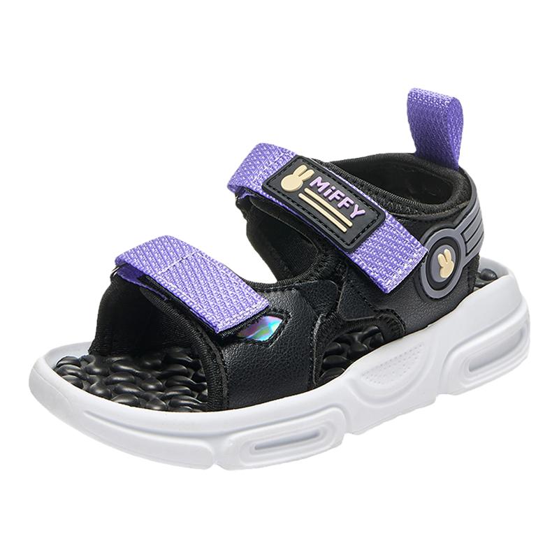 Miffy米菲童鞋儿童夏季中小学生魔术贴休闲凉鞋女童新款露指凉鞋