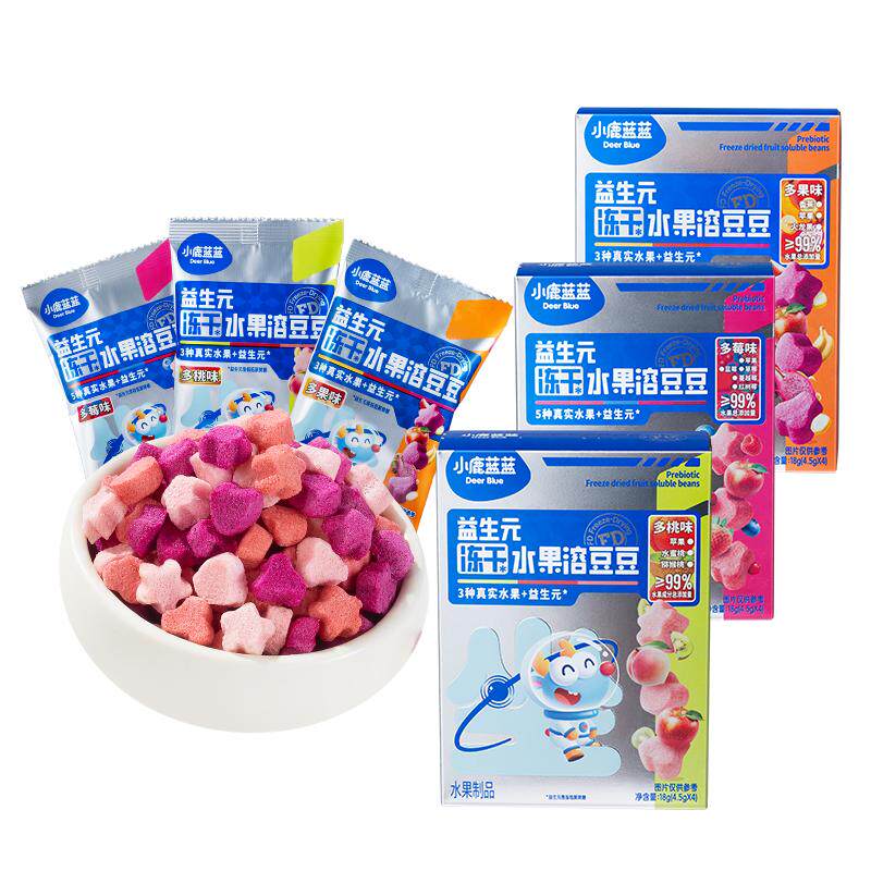 小鹿蓝蓝水果溶豆婴幼儿6个月+无添加0蔗糖多口味宝宝零食