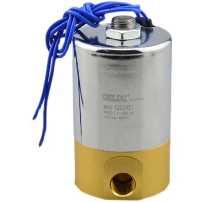 德力西气动Q23XD-2L二位三通常闭型微型电磁阀Q22XD-2L铜制先导阀
