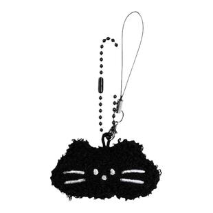 韩国live work黑白猫咪毛绒钥匙链手机壳包包挂饰挂件情侣礼物ins