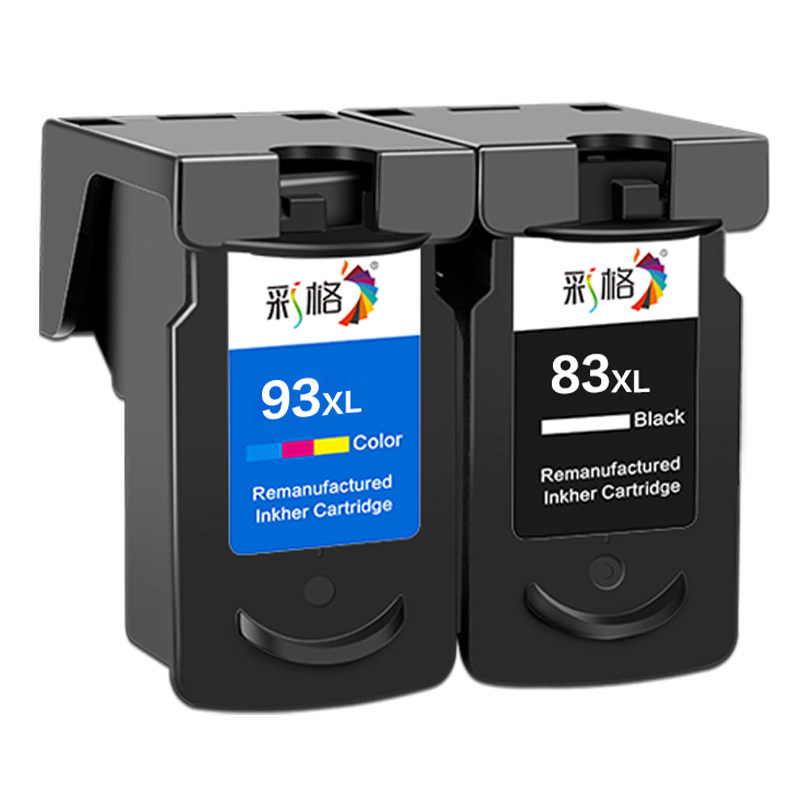 彩格适用佳能PG-83墨盒PG-83 CL-93黑色E618 E518 E608 E510彩色喷墨一体机打印机墨盒大容量