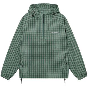 美国ELEMENT滑板夹克男春季连帽复古格纹半拉链防风插肩袖外套潮