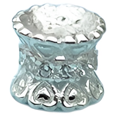 纯银素银花托隔珠桶珠镂空花DIY