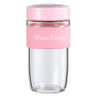 万象单层玻璃杯高硼硅银离子抗菌彩色便携小巧随手送女友水杯子