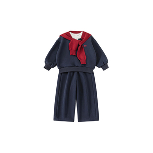 INSbobo童装女童套装2026春装儿童卫衣休闲裤女孩假两件上衣长裤