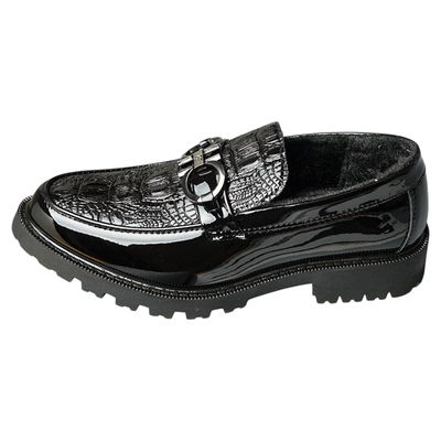 冬季加绒皮鞋男2025新款商务休闲男鞋亮面乐福鞋高级感男款皮棉鞋