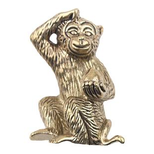 纯铜钥匙扣生肖猴子挂件儿童玩具吊坠创意手工编织绳男女礼品包邮