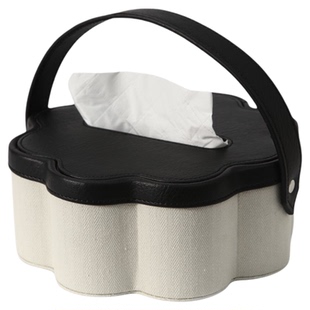 桌面纸巾收纳盒轻奢高档客厅花瓣纸抽盒家用创意中古风漂亮纸巾盒