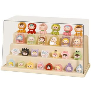 萌粒盲盒展示盒手办收纳盒小摆件架贪吃崽崽亚克力适用于泡泡玛特